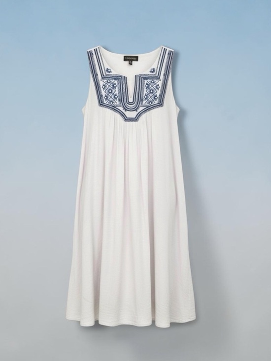 Luxology Dresses & Skirts - Luxology Embroidered Gauze Trapeze Bohemian Sleeveless Shift Dress Size 6